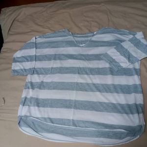 Calvin Klein Performance Boatneck Striped 3/4 Slv Top Tee